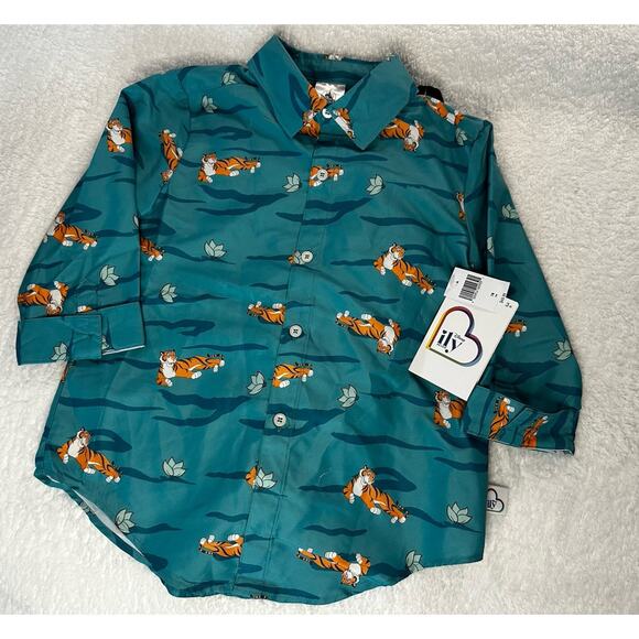 Disney ily 2 Piece 4ever Girls Button-up & Tank Jasmine Rajah Teal Girls 7/8 - Picture 1 of 6